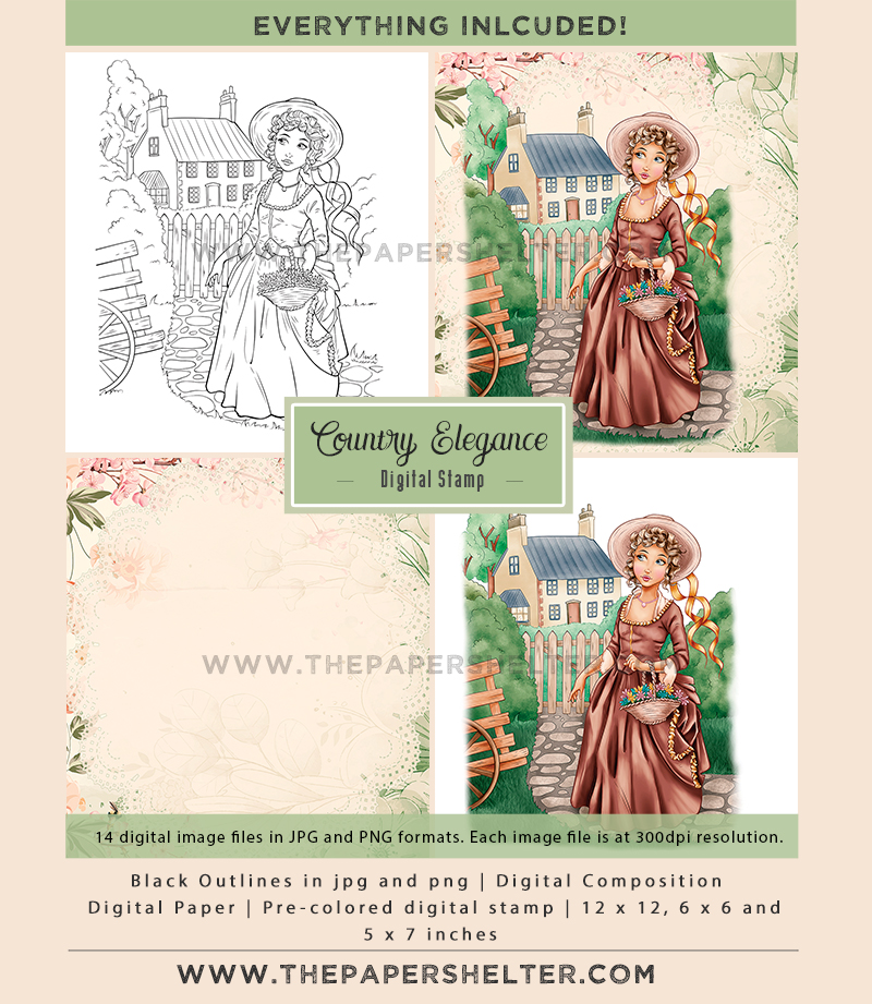 Country Elegance - Digital Stamp