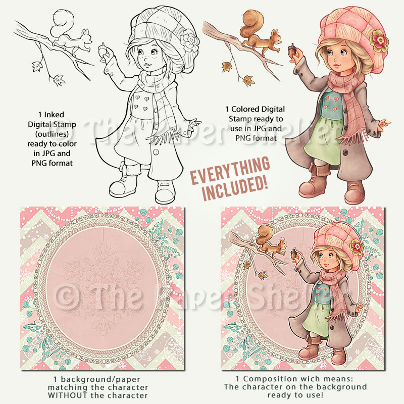 Cozy Winter Wishes - Digital Stamp - Click Image to Close