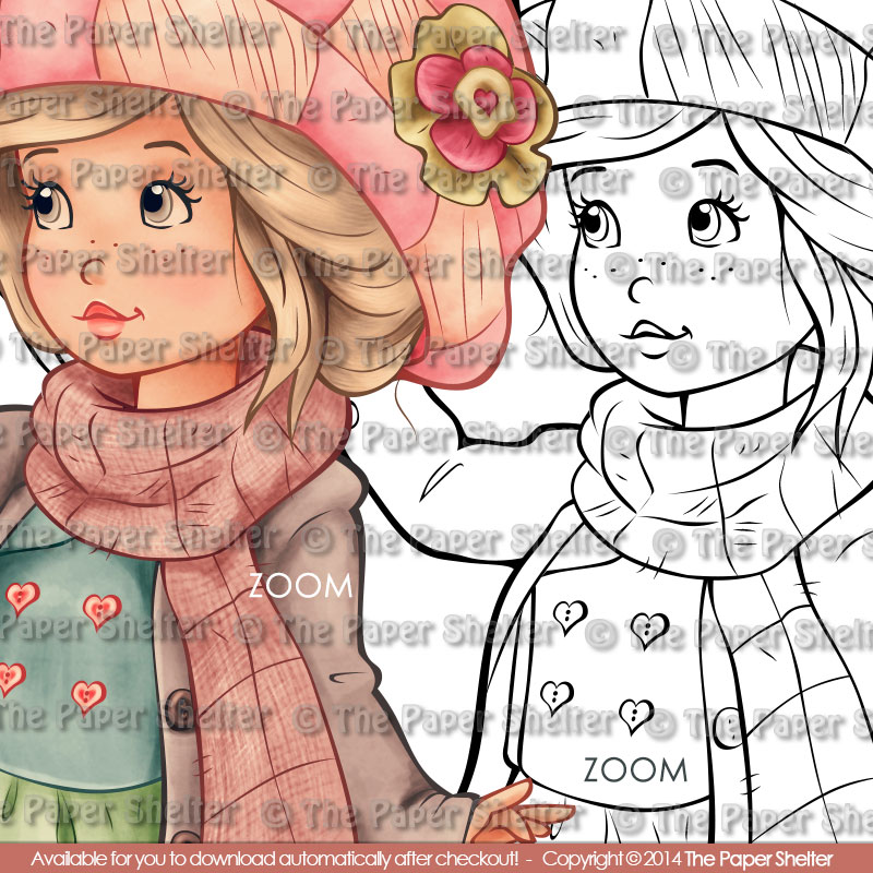 Cozy Winter Wishes - Digital Stamp - Click Image to Close