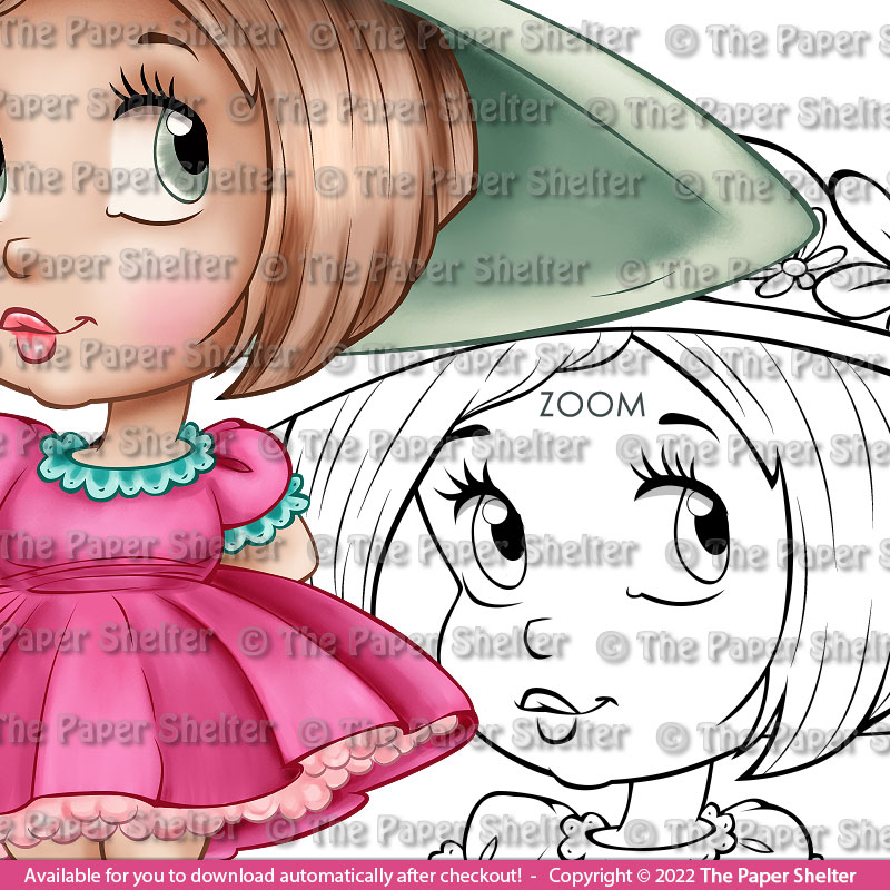 Daisies on my Hat - Digital Stamp - Click Image to Close