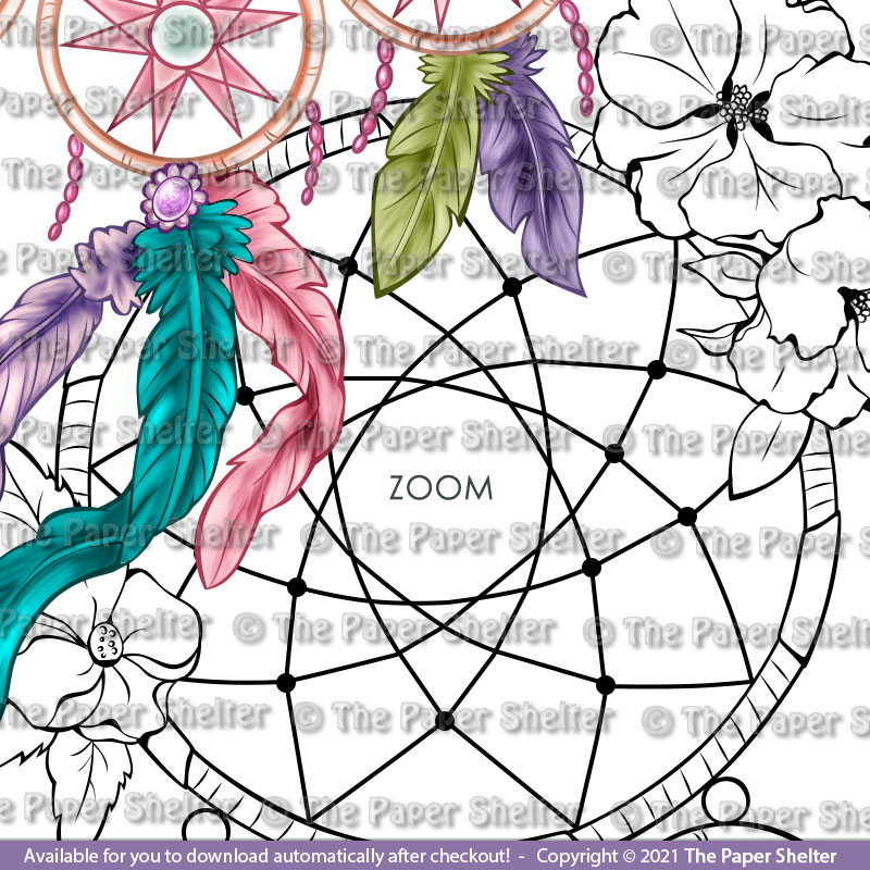 Dreamcatcher - Digital Stamp - Click Image to Close