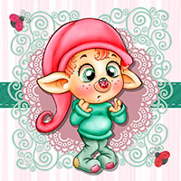 Elf Nose Surprise - Digital Stamp