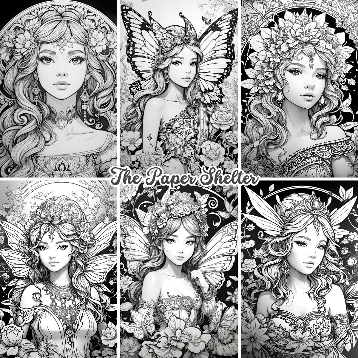 Enchanted Forest Ladies - Digital Coloring Book