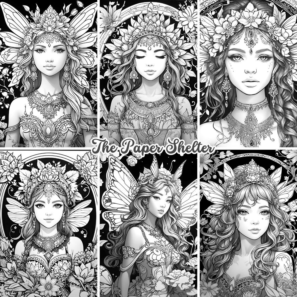 Enchanted Forest Ladies - Digital Coloring Book - Click Image to Close