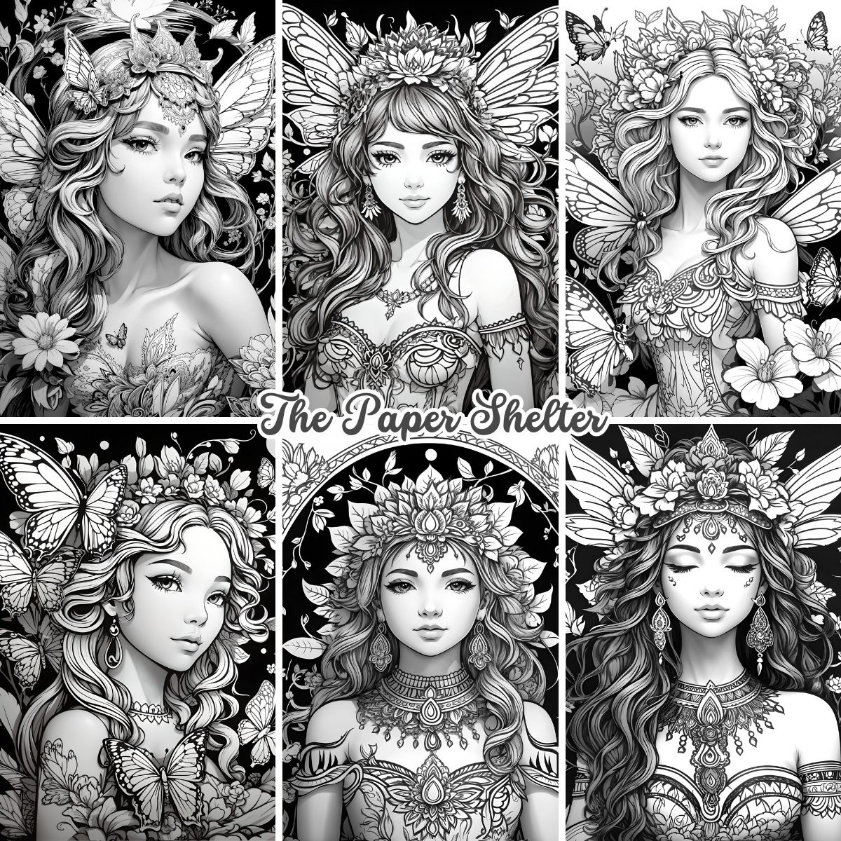 Enchanted Forest Ladies - Digital Coloring Book