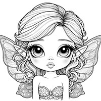 Enchanting Fairy Portrait - Single JPG Coloring Page