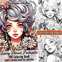 Fairy Floral Portraits - Digital Coloring Book