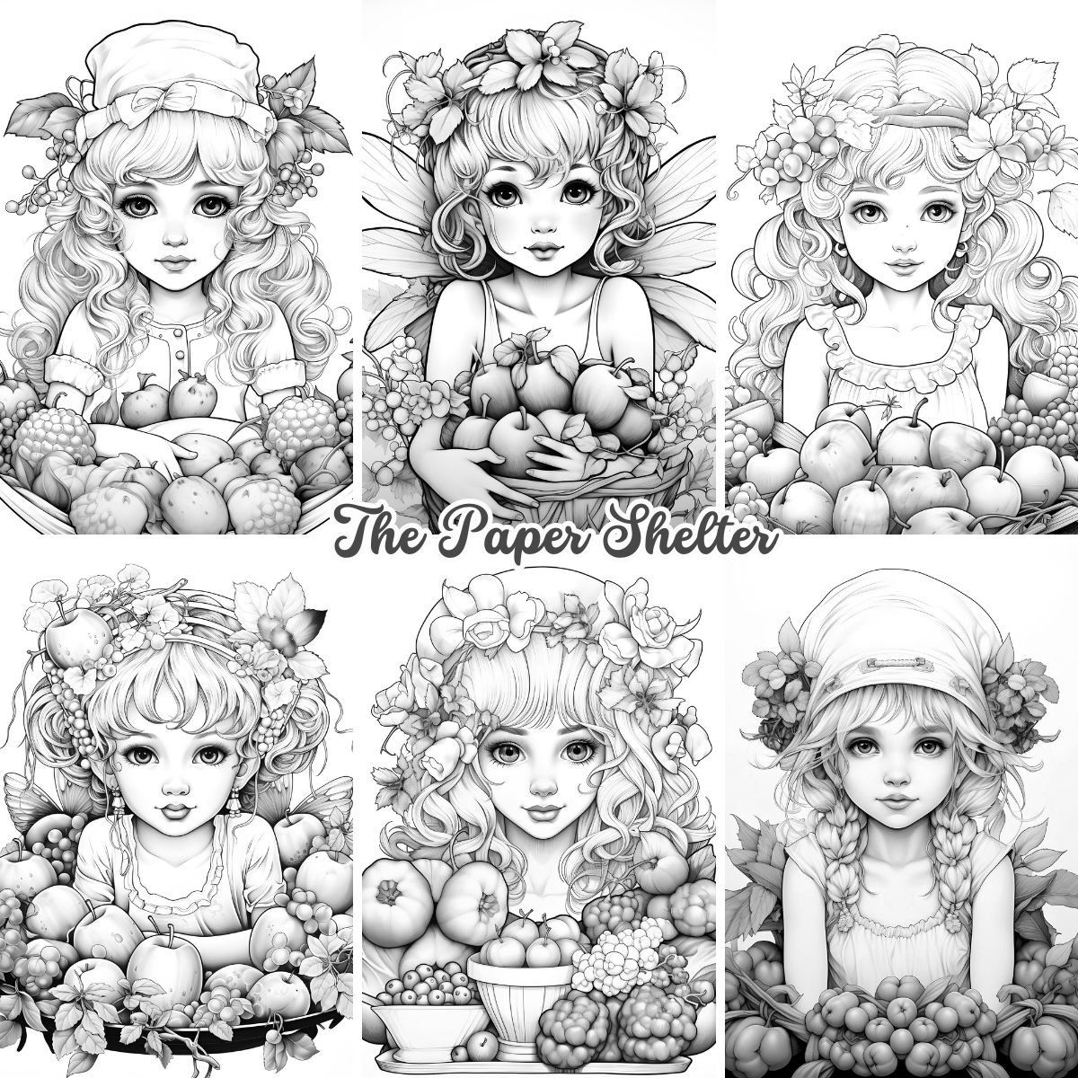 Fairy Garden Harvest - Digital Coloring Book - Click Image to Close