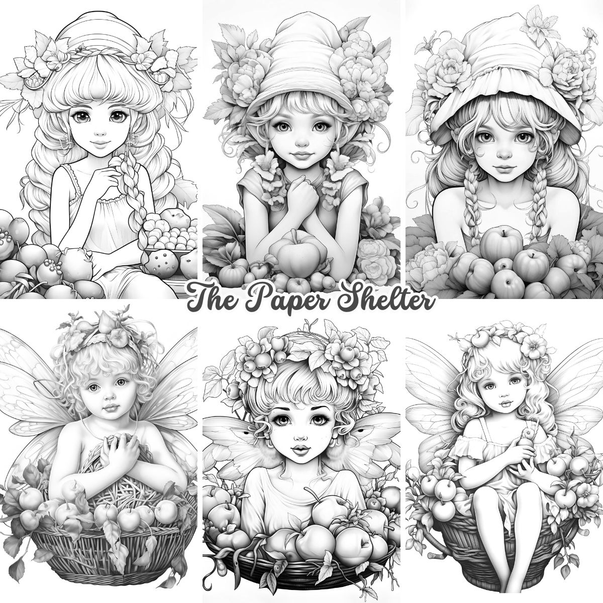 Fairy Garden Harvest - Digital Coloring Book