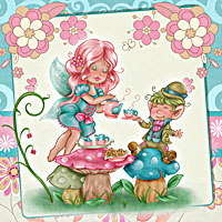 Fairy Tea Time - Digital Stamp