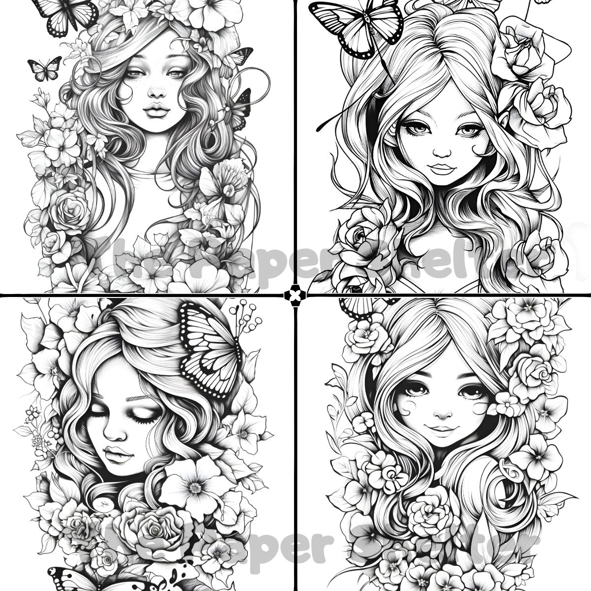 Fairytale Ladies - Digital Coloring Book - Click Image to Close