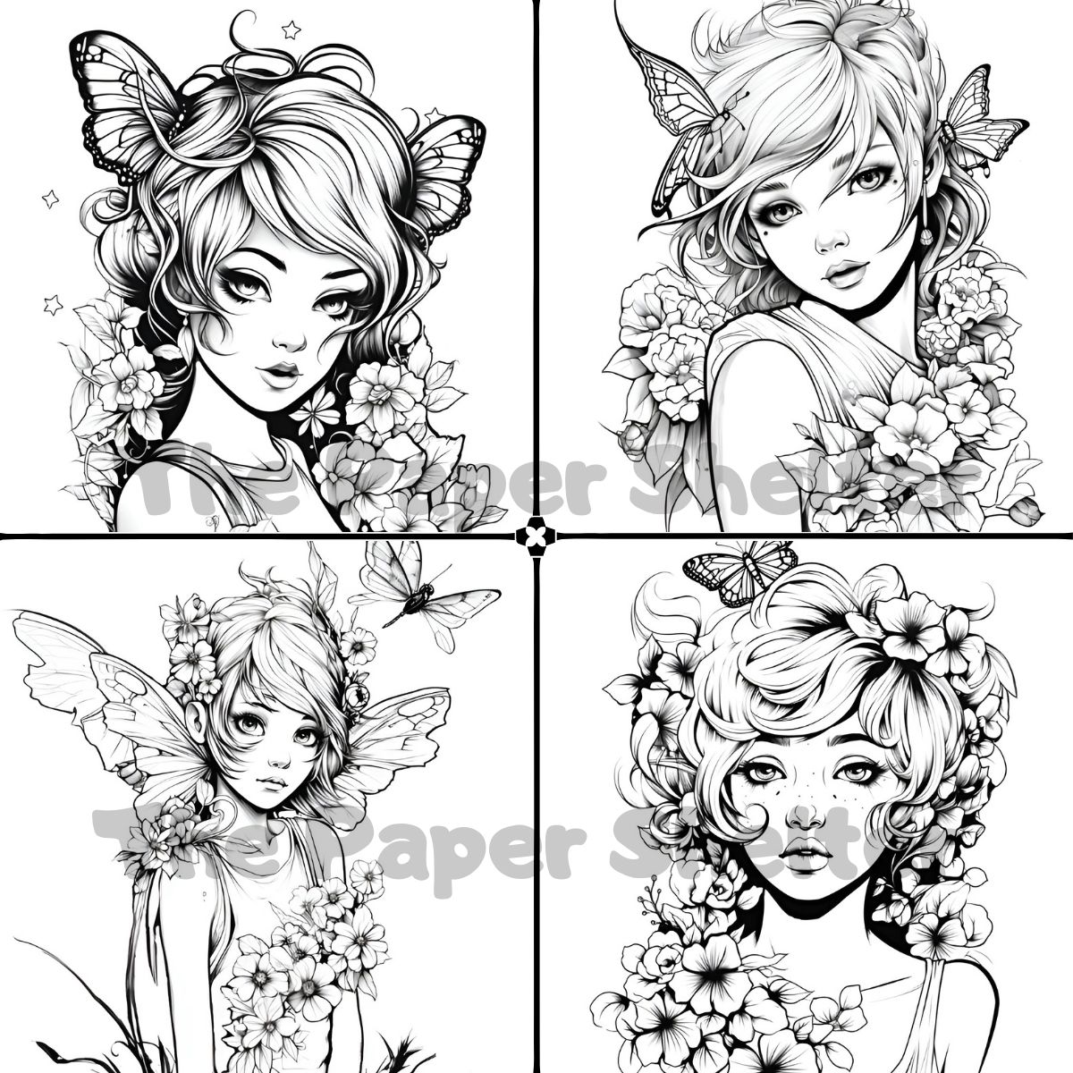 Fairytale Ladies - Digital Coloring Book - Click Image to Close