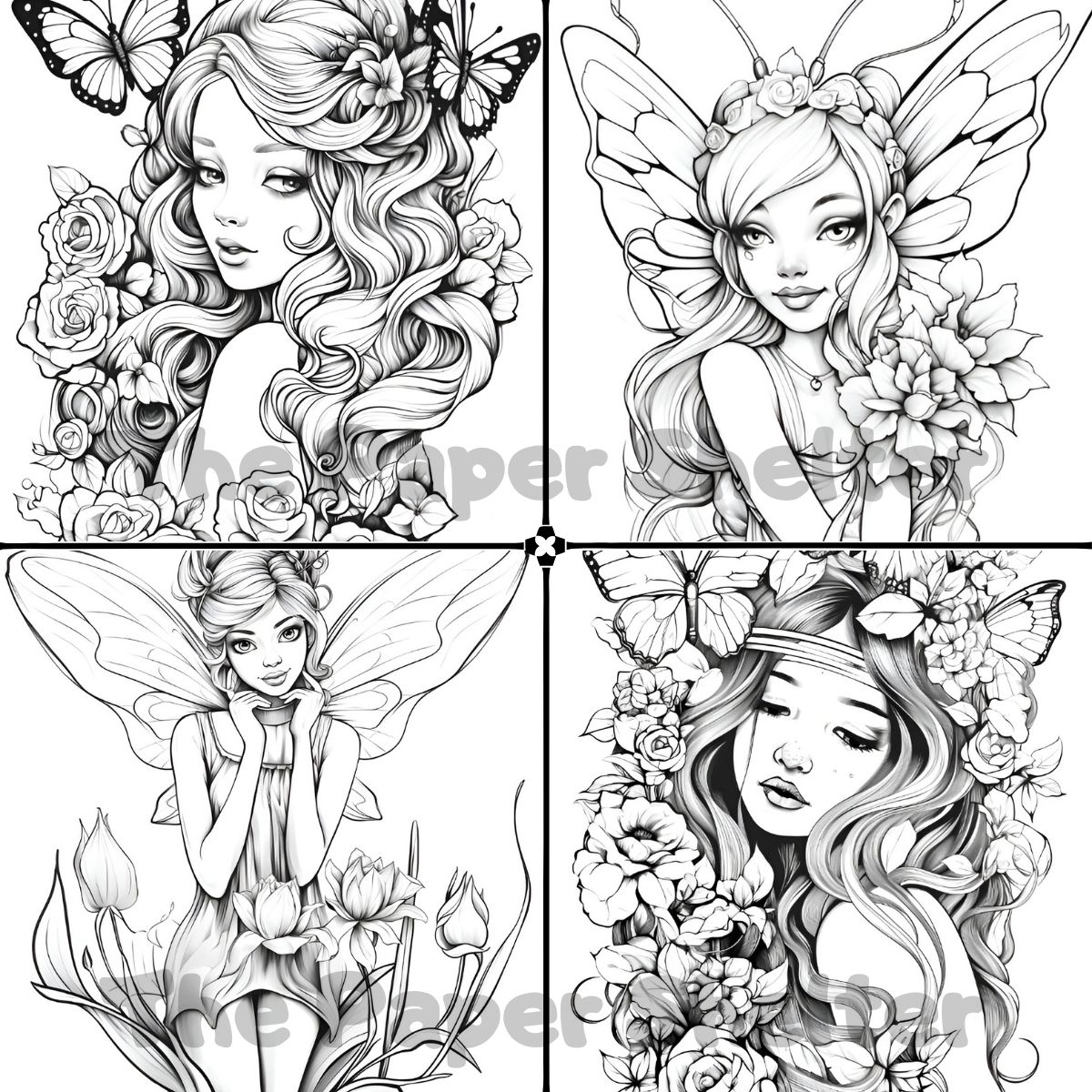 Fairytale Ladies - Digital Coloring Book - Click Image to Close