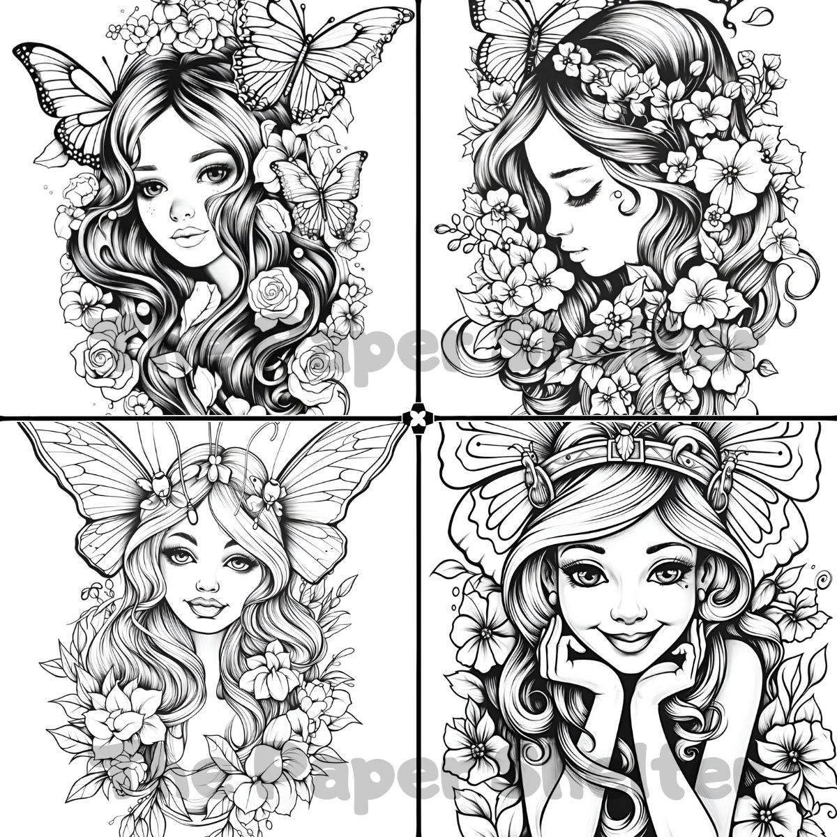 Fairytale Ladies - Digital Coloring Book - Click Image to Close