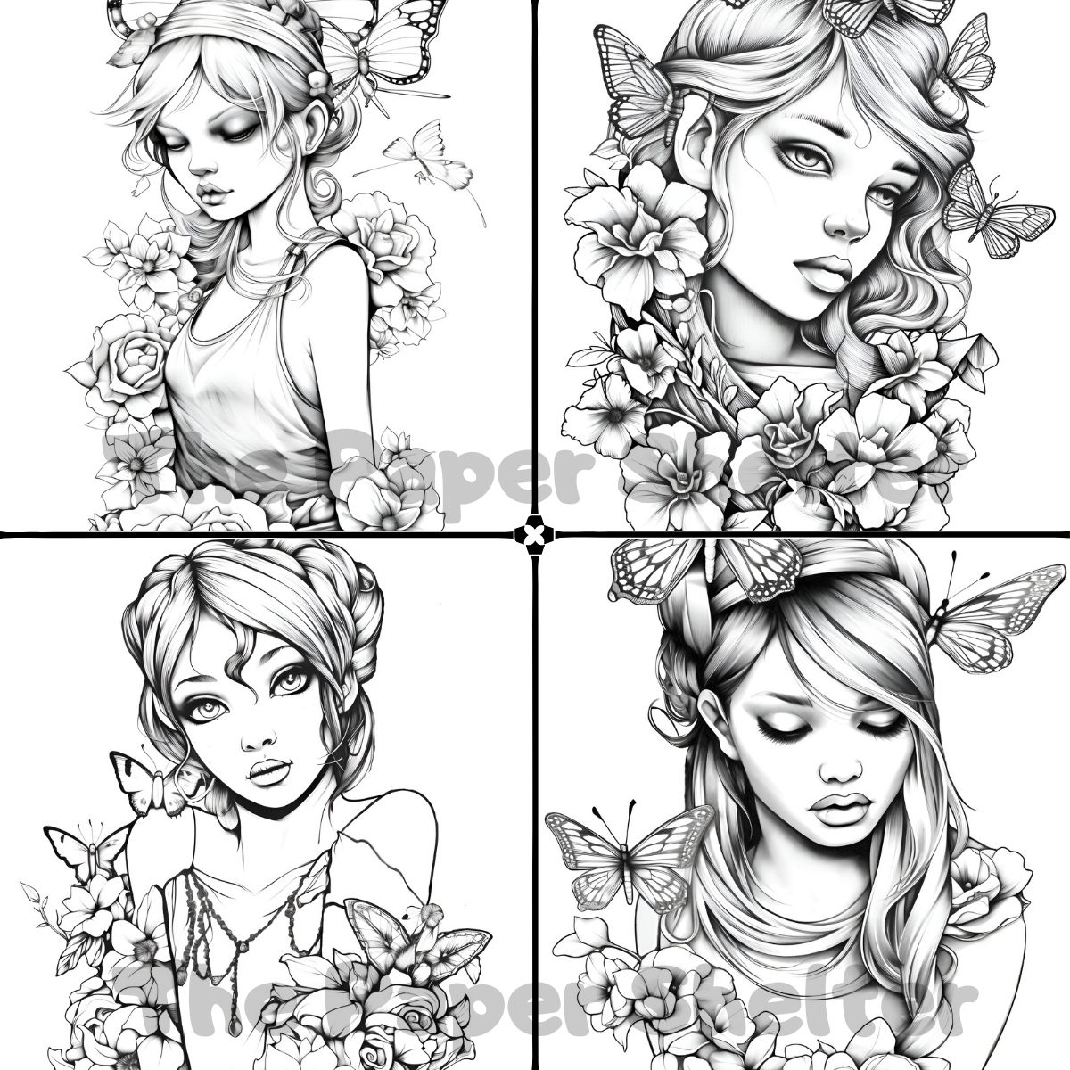 Fairytale Ladies - Digital Coloring Book - Click Image to Close