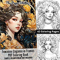 Feminine Elegance - Digital Coloring Book