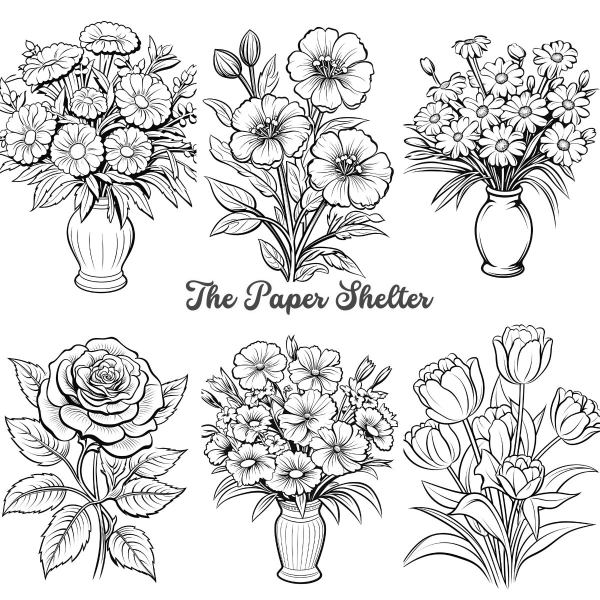 Flowers - Digital Coloring Book