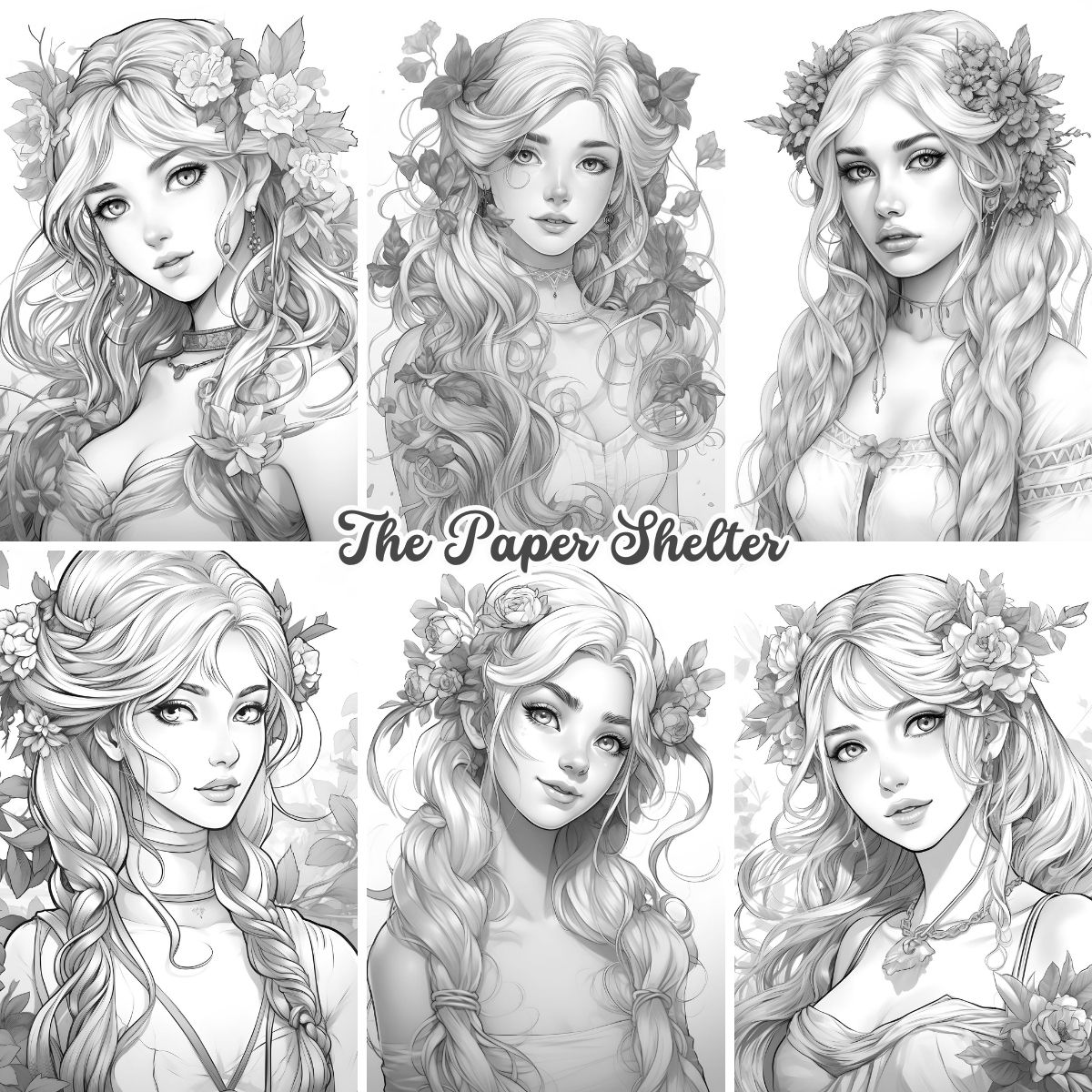 Forest Ladies - Digital Coloring Book - Click Image to Close