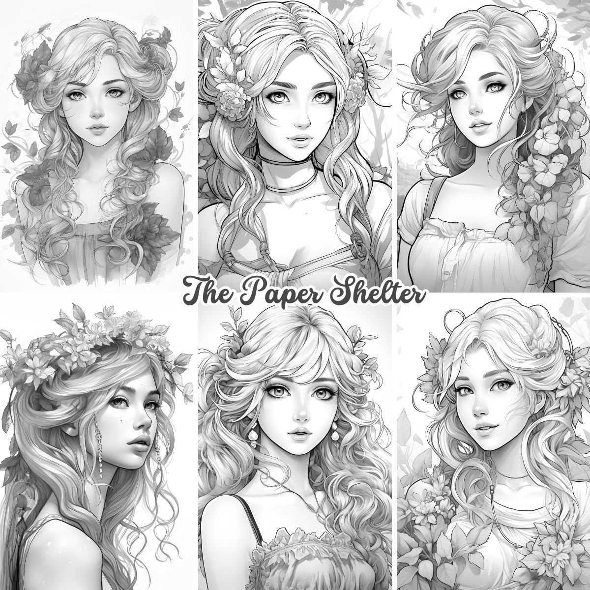 Forest Ladies - Digital Coloring Book