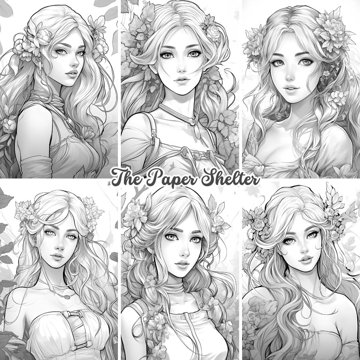 Forest Ladies - Digital Coloring Book