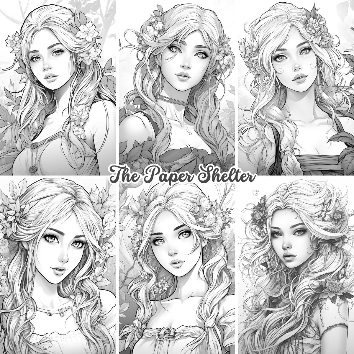 Forest Ladies - Digital Coloring Book - Click Image to Close