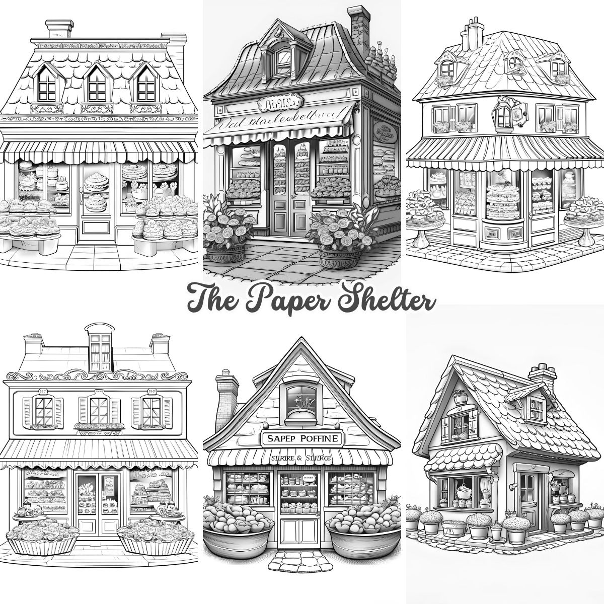 French Bakeries - Digital Coloring Book