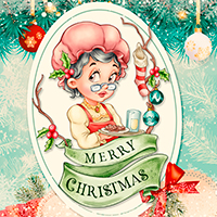 Granny Christmas - Digital Stamp