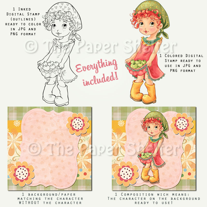 Green Apples - Digital Stamps