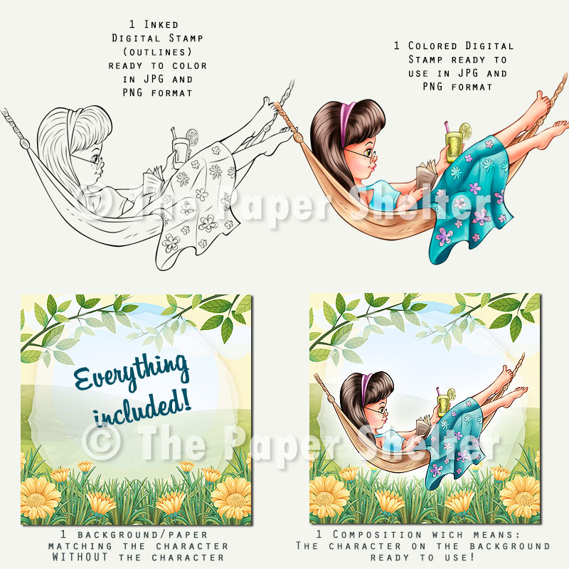 Hammock Days - Digital Stamp - Click Image to Close