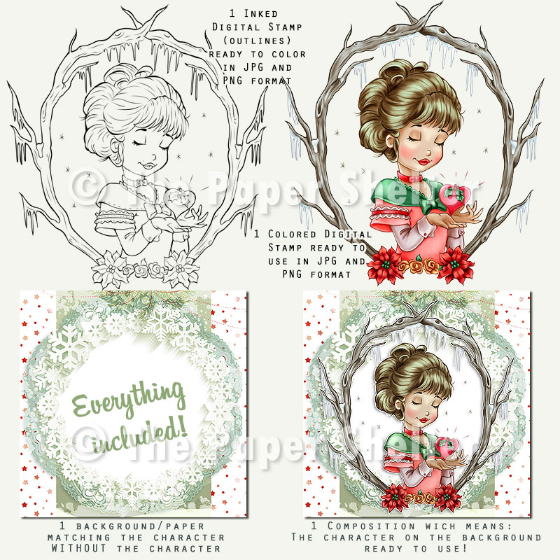 Heart of Christmas - Digital Stamp