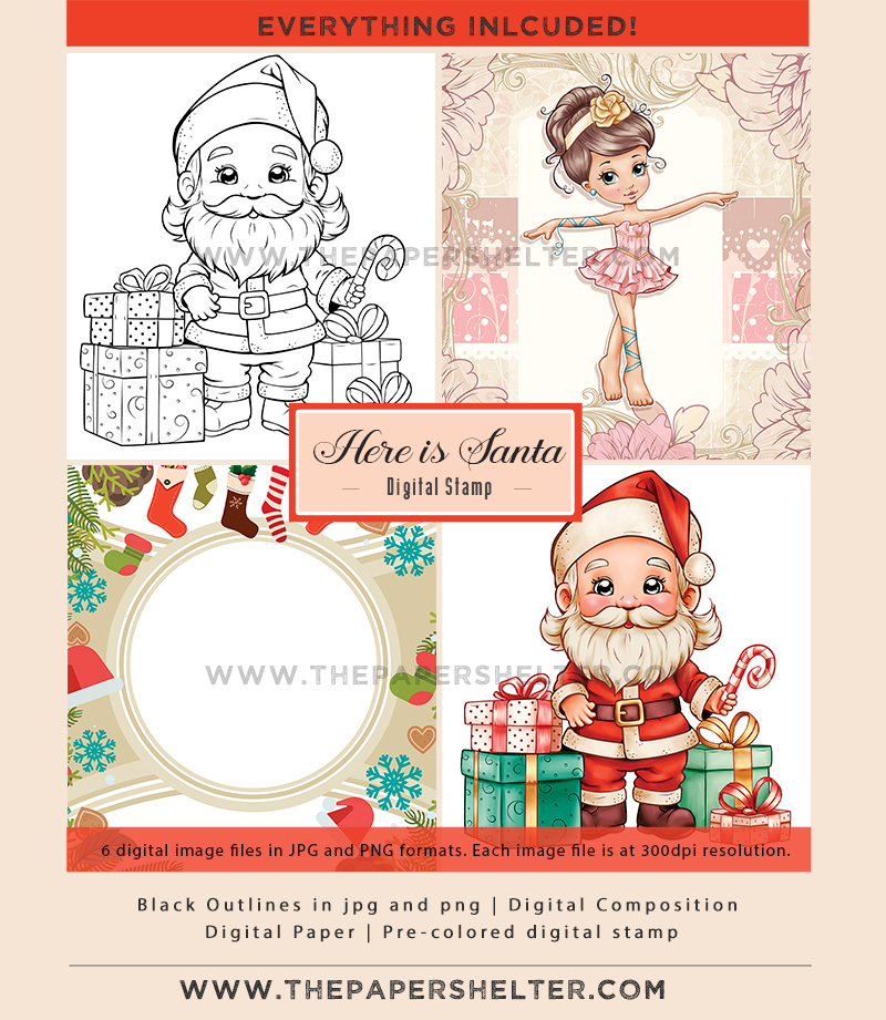 Here is Santa - Digital Stamp - Click Image to Close