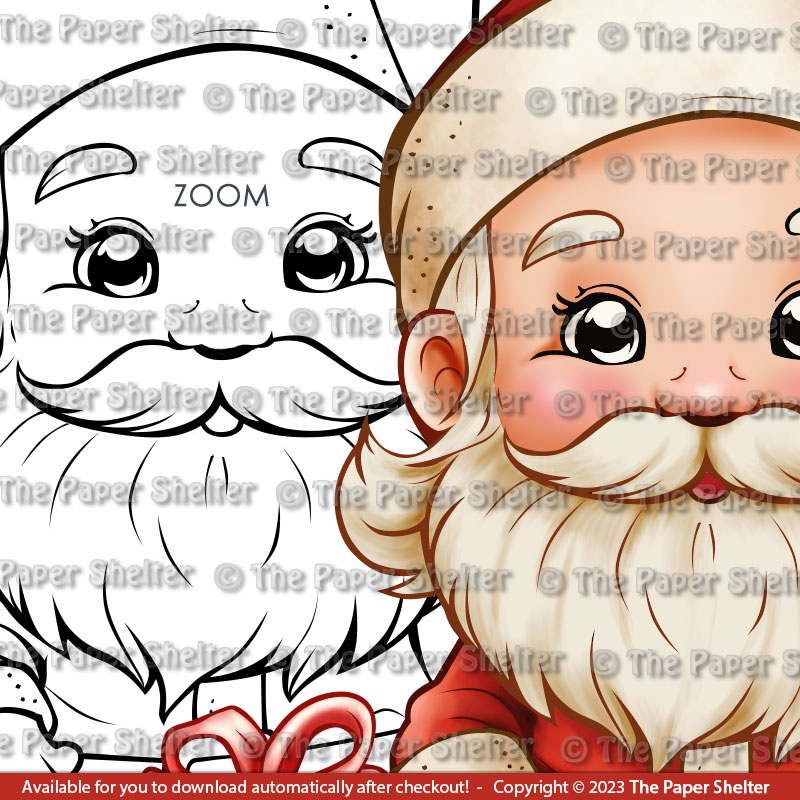 Here is Santa - Digital Stamp