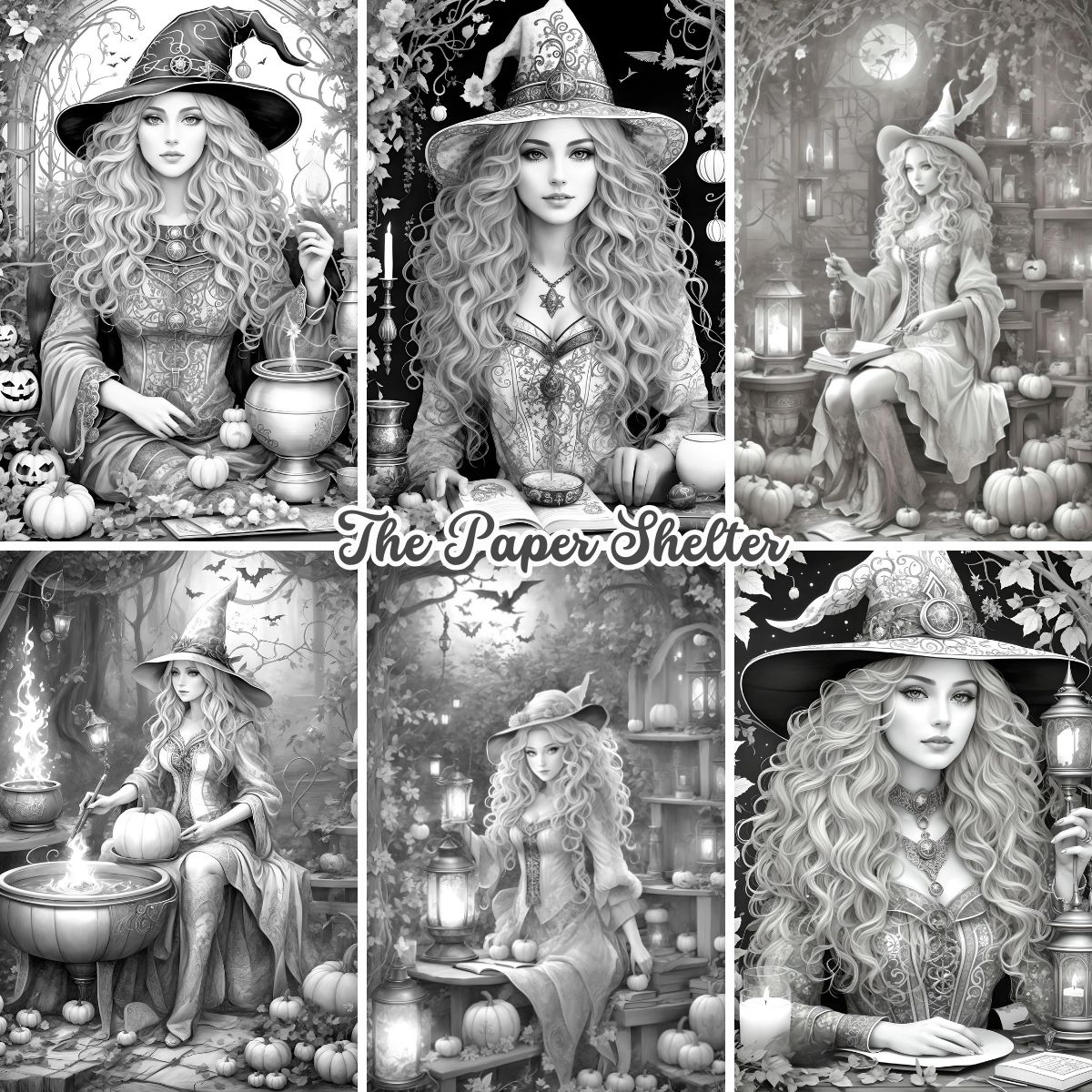 High Fantasy Witches - Digital Coloring Book - Click Image to Close
