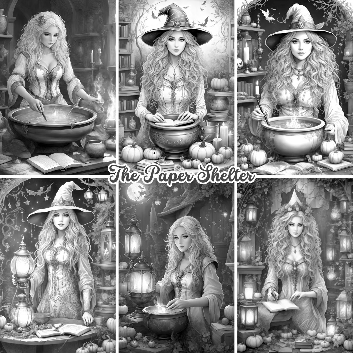 High Fantasy Witches - Digital Coloring Book - Click Image to Close