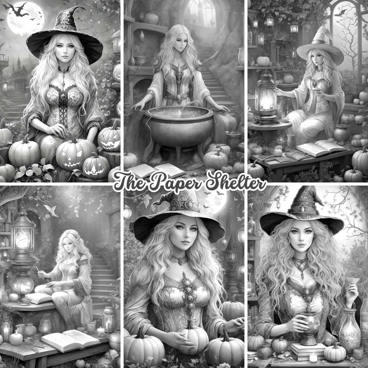 High Fantasy Witches - Digital Coloring Book - Click Image to Close