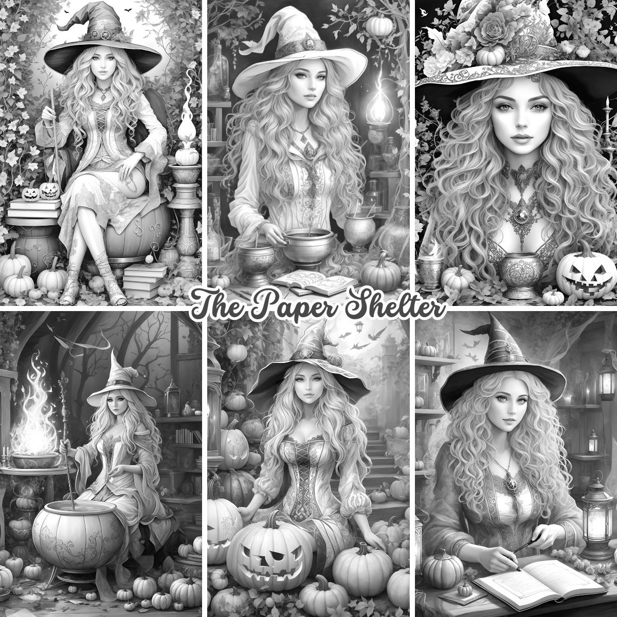 High Fantasy Witches - Digital Coloring Book - Click Image to Close