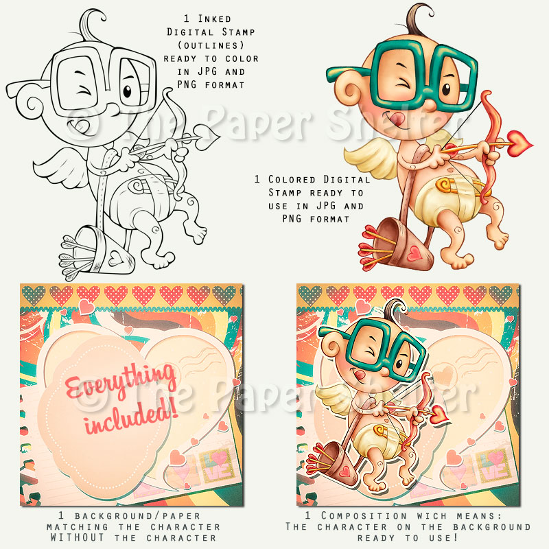 Hilarious Cupid *Updated - Digital Stamp - Click Image to Close