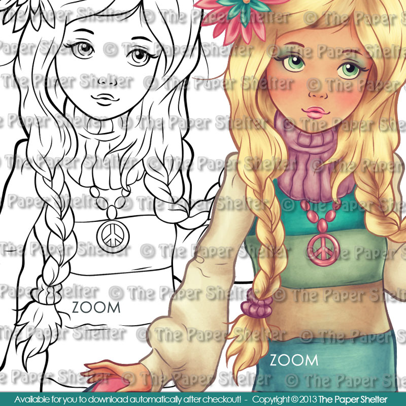 Hippie Chic - Digital Stamp - Click Image to Close