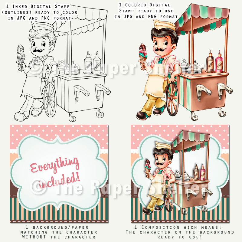 Ice-Cream Man - Digital Stamp