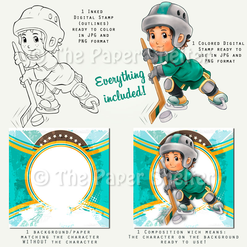Ice Hockey - Digital Stamp
