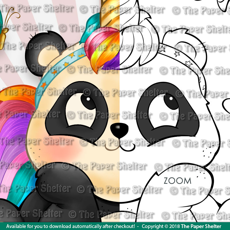 I am a Pandacorn Deal with it! - Digital Stamp - Click Image to Close