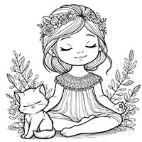 Inner Peace - Single JPG Coloring Page