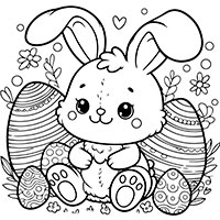 Joyful Easter Bunny - Single JPG Coloring Page