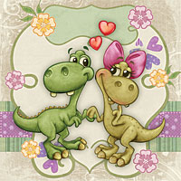 Jurassic Love - Digital Stamp