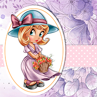 Little Flower Lady - Digital Stamp
