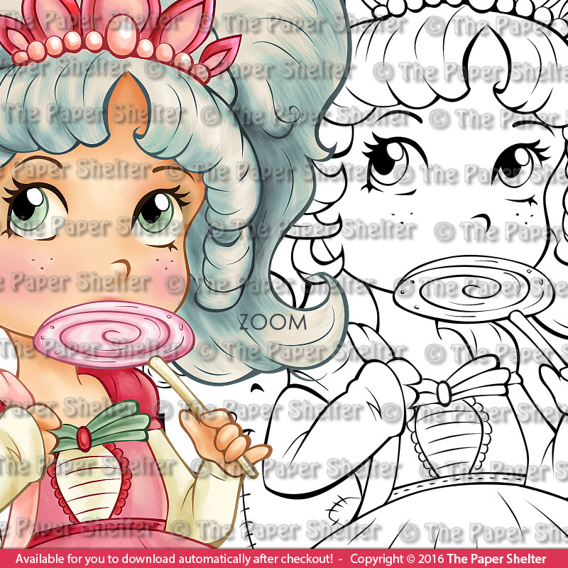 Lollipop Princess - Digital Stamp