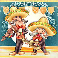 Los Mariachis - Digital Stamp - Click Image to Close