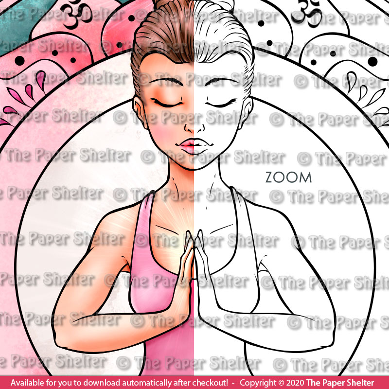 Lotus Pose (Padmasana) - Digital Stamp - Click Image to Close