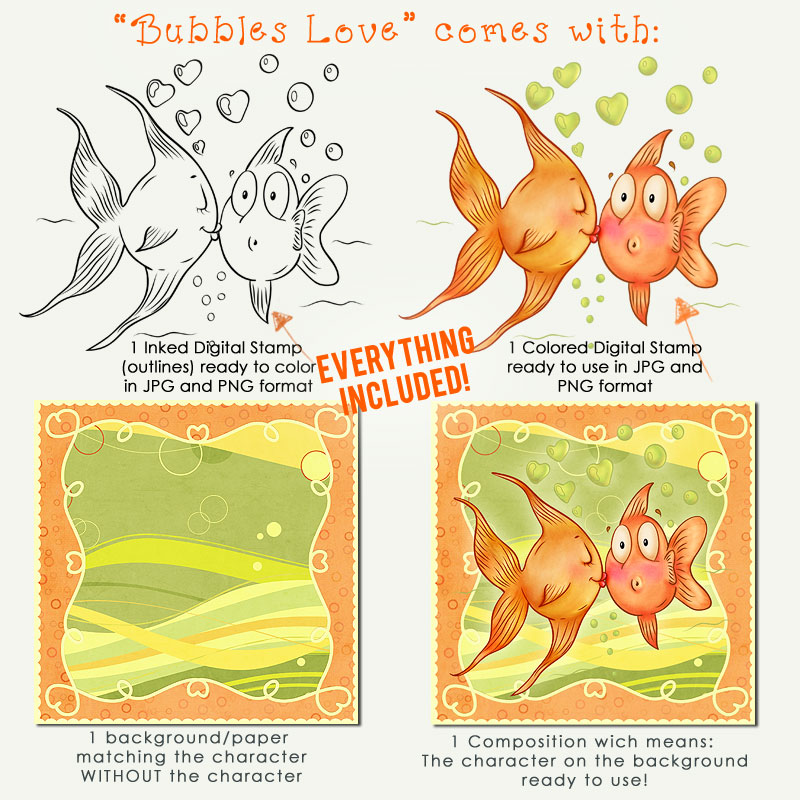 Love Bubbles - Digital Stamp - Click Image to Close