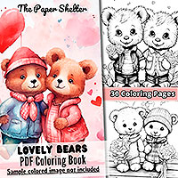 Lovely Bears - Digital Coloring Book
